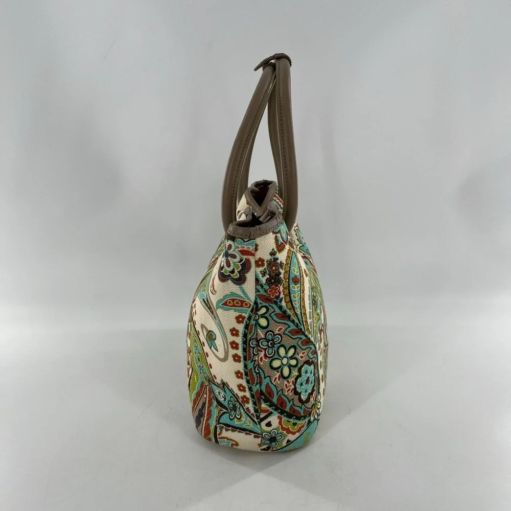 Retired Spartina 449 Bag Hobo‎ Boho Beach Bucket Drawstring Tote Linen & Leather